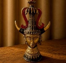 Handcrafted Brass Dhokra Tribal King Bust Sculpture